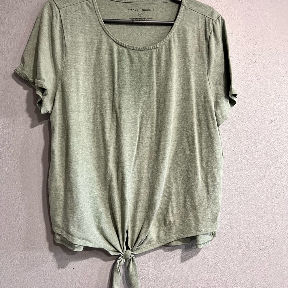 Anjal Knot-Front Tie Crop Top